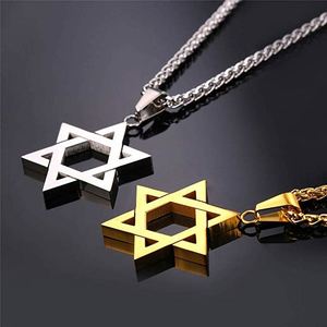 Hommes Femmes Bijoux Juifs Megan Étoile de David Pendentif Collier 18K or Israël Collier Corde ou Chaîne En Cuir - Product Image 6