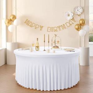 Housse de Jupe de <span class=keywords><strong>Table</strong></span> de Mariage à Haute Élasticité, Installation Facile, Antidérapante, Plusieurs Options de Couleurs, Différentes Tailles - Product Image 1