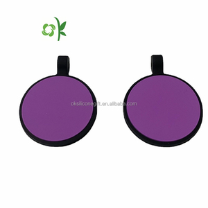 OKSILICONE直径36毫米圆形硅胶宠物ID标签定制激光狗名称无叮当声安静其他标签的声音 - Product Image 4