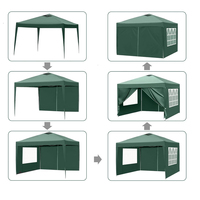 Pavillon de jardin à quatre parois, Tonnelle commerciale, Structure en acier thermolaqué blanc, Bras pliant, Rétractable, Manuel, Jardin libre