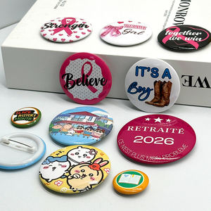 Cadeaux promotionnels, badge en étain rond avec logo personnalisé, badge de nom, badge en tôle personnalisé avec épingle - Product Image 4
