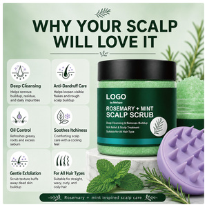 <span class=keywords><strong>Shampoo</strong></span> Scrub per il Cuoio Capelluto al Rosmarino e Menta, Pulizia Profonda, Esfoliante, Controllo dell'Oleosità, Rinfrescante, Idratante, Lisciante, Cura dei Capelli - Product Image 4