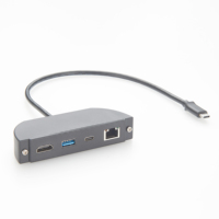 Module d'extension I/O USB-C vers USB-A pour Ethernet RJ45 et écran 4K avec gaine en PVC pour ordinateur