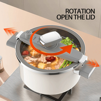 Autocuiseur multifonctionnel de style coréen de 7 litres, manuel, à induction, avec revêtement émaillé, micro-pression, couvercle en verre