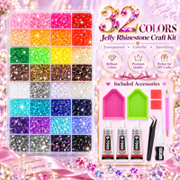32 couleurs de pierres plates en résine de gelée de 3 mm pour l'art du diamant et les loisirs créatifs