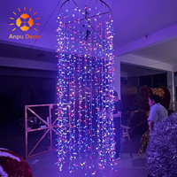 Guirlande lumineuse de Noël extérieure connectable, 300 LED, rideau de glaçons, 8 fonctions clignotantes, étanche IP65, contrôle par application, rechargeable