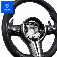 Volant en fibre de carbone pour BMW F30 F10 E90 avec Alcantara suède et marqueur bleu pour M3 M5 F20 F25 E70, volant de course