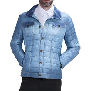 KIJJJJ5, chaqueta bomber acolchada personalizada para hombre, cuello levantado, manga larga, bolsillo con cremallera, Algodón puro, decoración de bordado con calefacción para esquí - Product Image 1