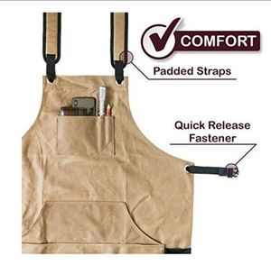 Échantillon Gratuit : Tablier de Travail en Toile Cirée pour Ouvriers, Ingénieurs, Charpentiers, avec Fonction Imperméable, Doux et Aéré, Idéal pour la Cuisine - Product Image 3