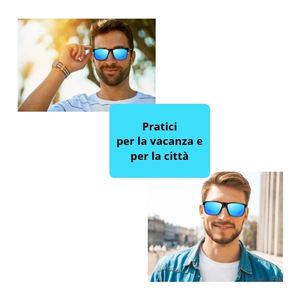 Gafas de Sol Polarizadas Rectangulares con Montura Completa de Aluminio y Magnesio, Lentes TAC con Protección UV400, Estilo Premium Italiano para Hombre - Product Image 5