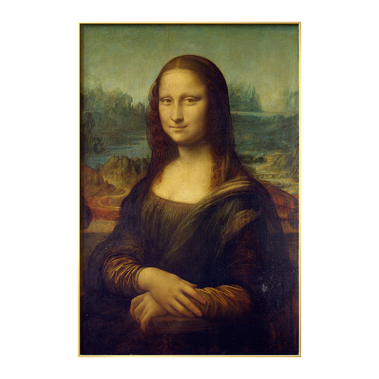 Wholesale Classic Famous paintings from Da Vinci mona lisa painting with frame Reproduction Figure Portrait oil painting