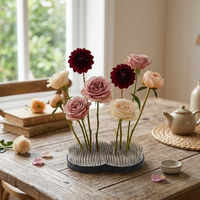 Kenzan Ikebana japonais en forme de grenouille à fleurs avec 454 aiguilles en acier inoxydable, style Soleil-Lune, pour centre de table d'hôtel ou de maison