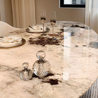 Table en marbre naturel de luxe, comptoir de bureau poli, dalle de marbre pour mur de fond, espaces résidentiels et commerciaux