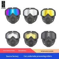 Casque de moto Harley exclusif pour sports de plein air avec lunettes de protection et verres PC, écran facial vintage pour le cyclisme tout-terrain