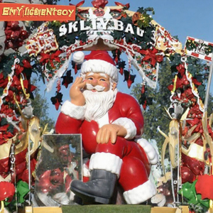 Statue de Père Noël en résine, style dessin animé, pour décoration extérieure de centre commercial, Noël, fêtes - Product Image 4