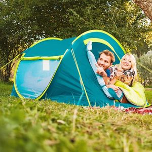 Tente Pop-Up 2 Personnes 235x145x100cm Imperméable Ouverture Automatique Portes et Fenêtres Utilisation Camping Extérieur - Product Image 6