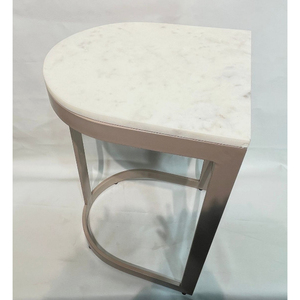 Table d'appoint contemporaine de qualité supérieure avec plateau en marbre et base incurvée, pièce d'accent raffinée, prix de gros, collection - Product Image 6