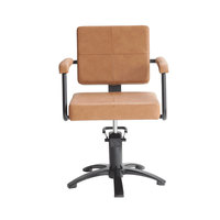 Chaise de Salon de beauté pour femmes, Base en étoile, confortable pour coiffeur marron