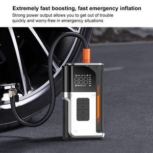 WOSEN 12V Emergency Jump Starter With Power Bank Digital Smart Clamp 150PSI Air <b>Pump</b> Car Motorcycle Bicycle Ball Tire Inflator - Product Image 2