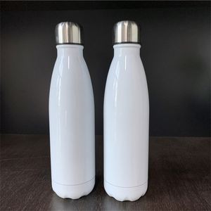 17Oz Double Walled Steel White Diy Sublimation Blanks Travel Cola-Shaped Stainless Water <b>Bottle</b> - Product Image 2