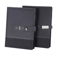Journal électronique 2023 chargeur sans fil intelligent pour ordinateur portable en cuir avec batterie externe