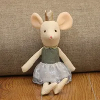 Tissu en coton fait main peluche souris poupée peluche souris artisanat souris peluches fille cadeau décoration de la maison cadeau d'anniversaire pour les enfants