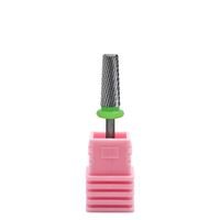 JadeNail Brocas de Carburo Cónicas Plateadas 5 en 1 de 5.0mm con Dientes de Corte Cruzado para Pulir Puntas de Uñas Acrílicas, Uso para Mano Izquierda/Derecha