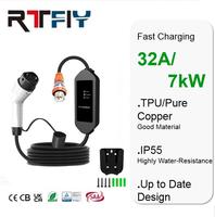 Chargeur EV portable de haute qualité 32A 7kW Type 2 Chargeur rapide pour véhicule électrique adapté à l'Australie avec prise CEE Support IP55