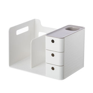 Plastic Household Office White Desktop makeup Storage Box Storage Organizers with drawers