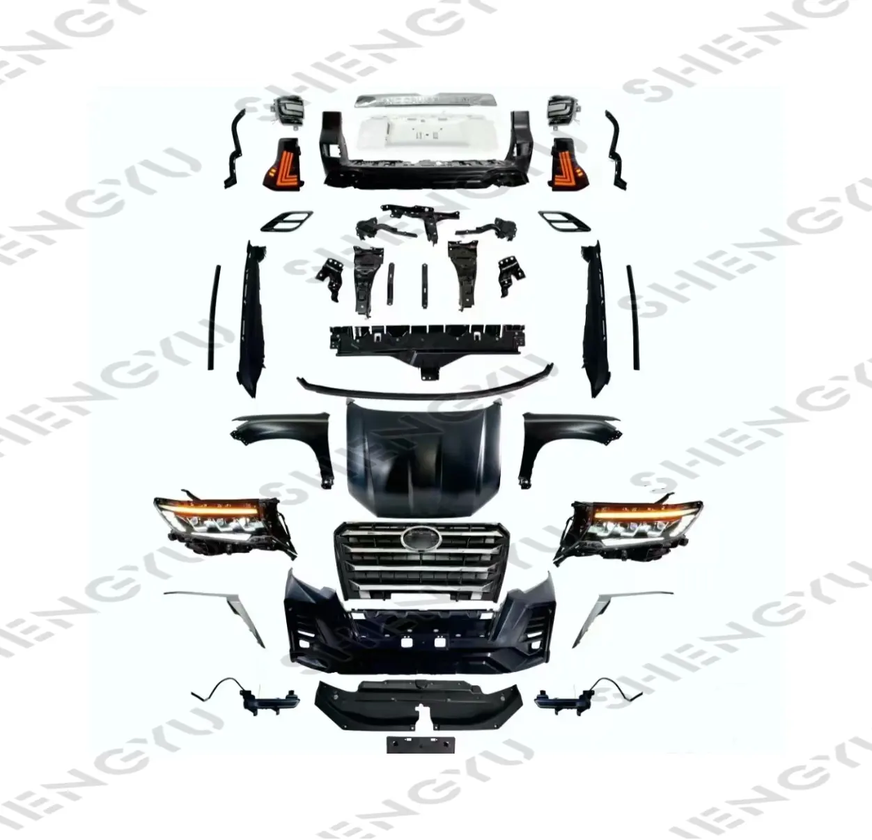 Body kit 3-lens headlight for Toyota Prado 11-17 upgrade to 2022 police-man style