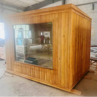 Sauna kaca panorama ramah lingkungan 5-orang, Redwood berkelanjutan, pemanas hemat energi, harga pabrik