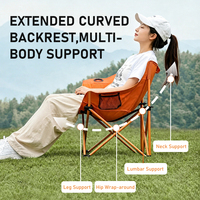 Fauteuil lune d'extérieur en gros, tube en acier carbone épaissi, taille et tissu personnalisables, chaise de camping pliable pour jardin et cour arrière