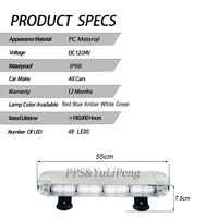 Lampu Strobo Mini LED Cangkang Amber Daya Tinggi 48W Harga Pabrik untuk Kendaraan Pemadam Kebakaran dan Ambulans