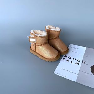¡Novedad de 2023! <span class=keywords><strong>Botas</strong></span> de nieve cálidas diarias informales elegantes para mamá y yo, botines cortos de piel de Cachemira de cuero de vaca GENUINO en el interior - Product Image 4