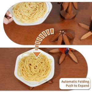JQ Trivet Trivet a forma di albero Set porta pentola calda cucina pieghevole in legno Trivet sottobicchiere per piatti caldi teiera ciotola - Product Image 5