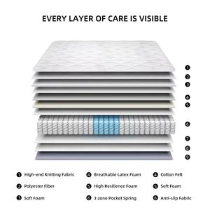 Matelas hybride AIDI orthopédique à ressorts ensachés 3 zones, mousse et latex, mobilier de chambre personnalisé - Product Image 5