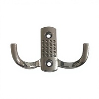 Crochets muraux doubles en alliage de zinc chromé, design moderne et minimaliste, épaissis, pour salle de bain - Vente en gros usine