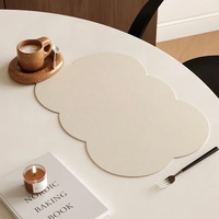 Nouveau Set de Table Tendance en Cuir PU, Style Minimaliste Moderne, Couleur Unie, Résistant à la Chaleur et Anti-Brûlure, pour la Maison et les Restaurants