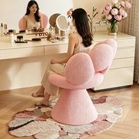 Chaise de maquillage pivotante design avec dossier, tabouret haut de gamme pour chambre de fille, dressing et coiffeuse