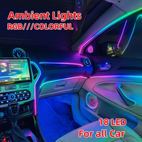 Kit d'éclairage d'ambiance universel pour voiture 10-en-1 RVB coloré, avec fibres optiques en acrylique pour une décoration intérieure symphonique