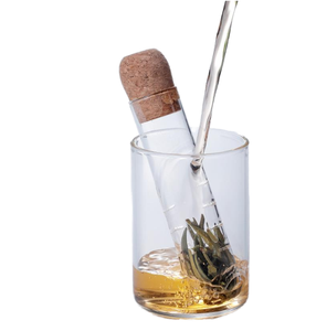 Wholesale Detong Ni409 Portable High-Durable Borosilicate Glass Tea Infuser Tube with Cork Lid Tea Strainer for Loose Teas - Product Image 1