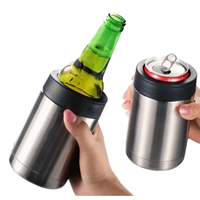 Vente en gros de refroidisseurs de canettes personnalisés en acier inoxydable 304 de 12 oz/355 ml, isolés sous vide, avec ouvre-bouteille, sans BPA, pour l'extérieur