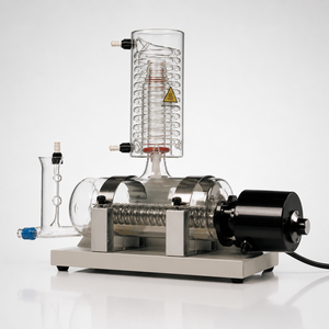 Unité de distillation simple en verre borosilicate de laboratoire avec chauffage métallique et contrôle thermostatique de la température pour eau de haute pureté - Product Image 4