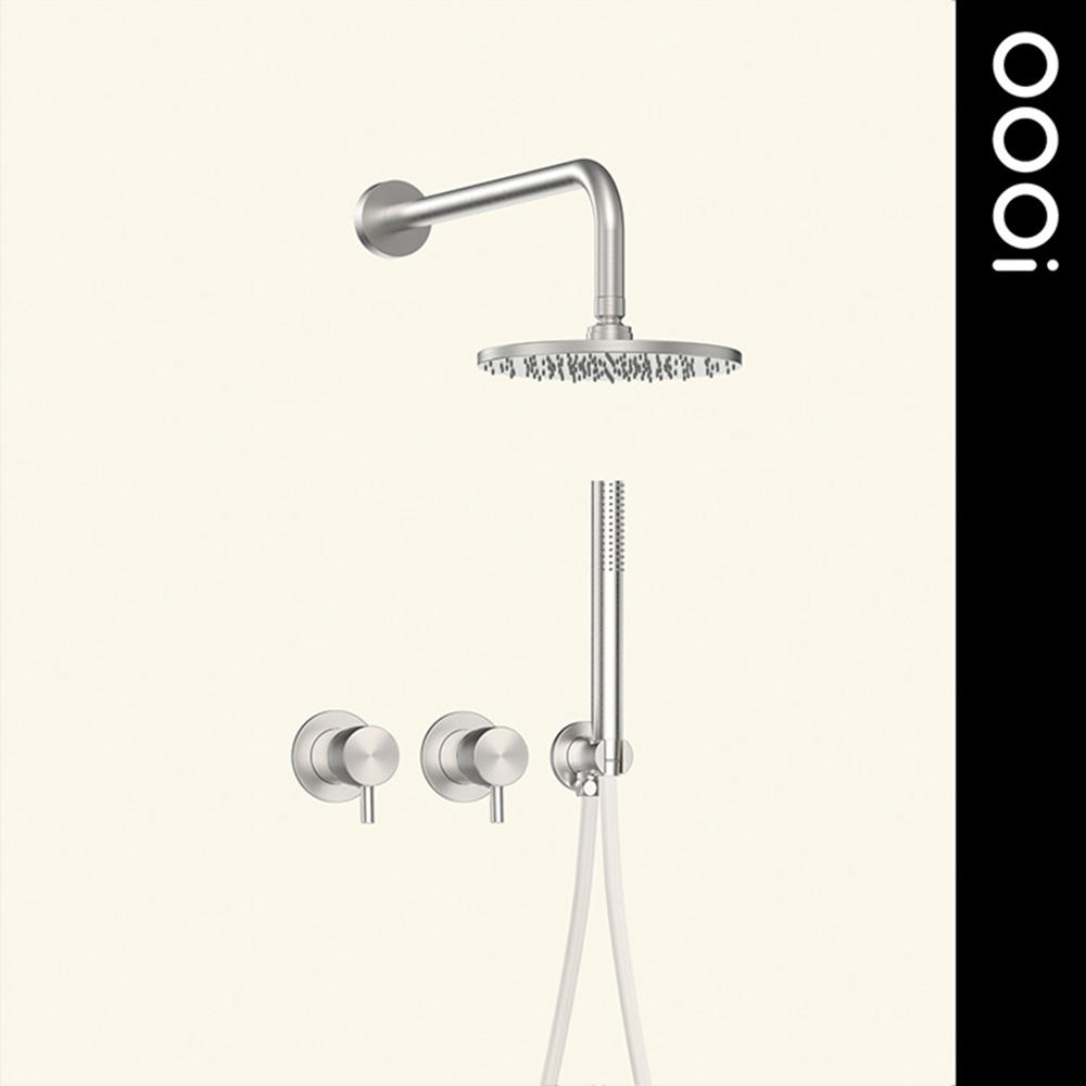 8'' Brushed nickel/ with white silicone hose