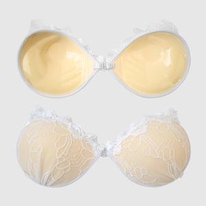Soutien-gorge invisible en silicone à pétales de dentelle, confortable et tendance, pour petites poitrines, blanc, spécial photos de mariage - Product Image 3