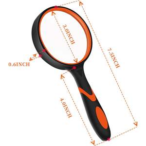 Lupa de mano de 75 mm, lente de vidrio 3x, agarre antideslizante para lectura, actividades de ciencia y hobby - Product Image 4