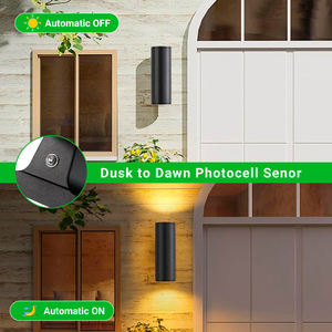 Appliques murales d'extérieur à capteur de crépuscule à l'aube certifiées ETL 5CCT Applique murale extérieure en aluminium moderne pour façade - Product Image 5