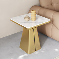 Table d'appoint carrée de style crème moderne, design luxueux et léger, nouvelle conception populaire pour le salon et la maison
