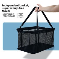 Poussette multifonctionnelle légère à quatre roues, écologique, pliable à une touche, en tissu Oxford pour chiens, chariot de courses transfrontalier