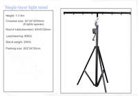 Soporte de Luz Profesional para Escenario con Manivela de 80 kg de Capacidad, Trípode Ajustable con Barra en T para DJ, Conciertos, Eventos y Espectáculos